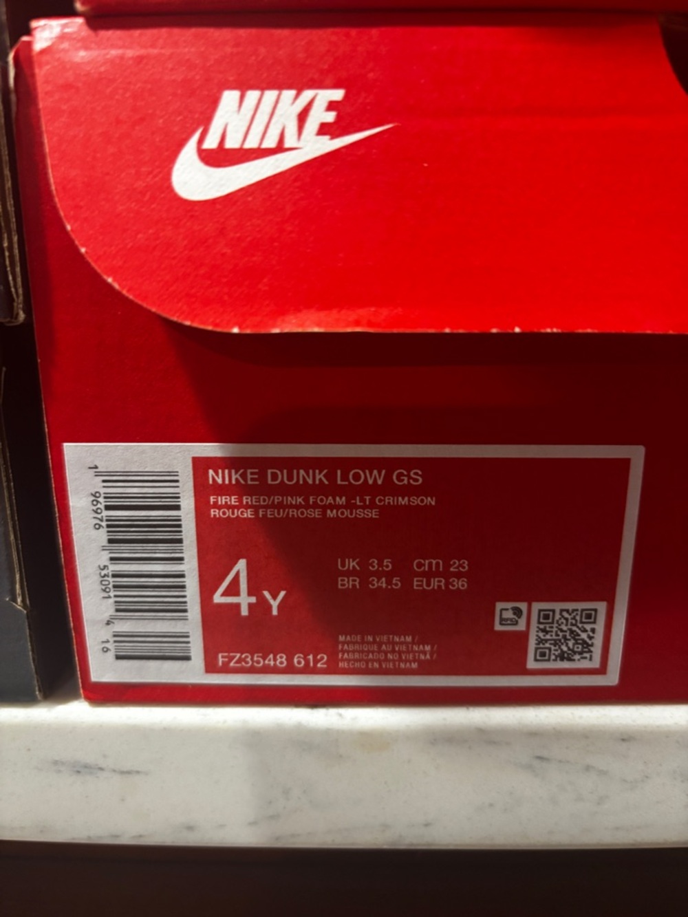 Nike Dunk Low Valentine's Day Red Pink FZ3549-612 PS Size/ FZ3551-612 TD Size - Picture 16 of 16